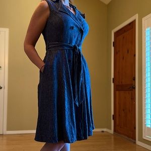 MAGGY LONDON Chambray Double Breasted Dress